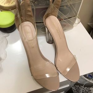 Clear strap helped sandals